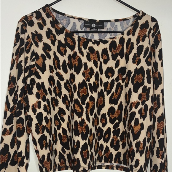 Ashley Stewart Leopard Print Blouse - Black and Brown - Picture 3 of 6